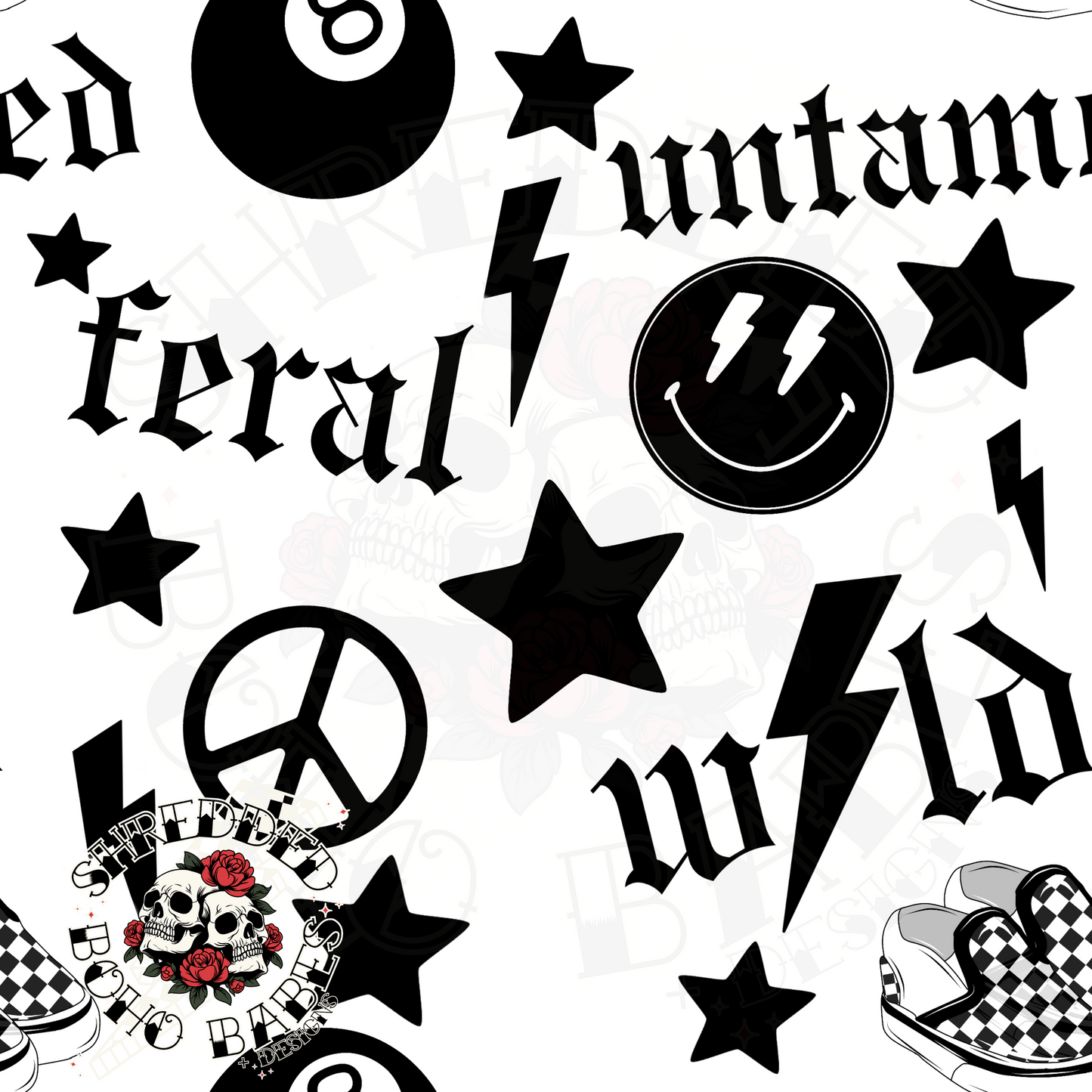 White Wild, Feral, Untamed Seamless