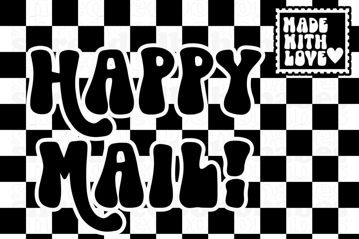 Happy mail - black/white