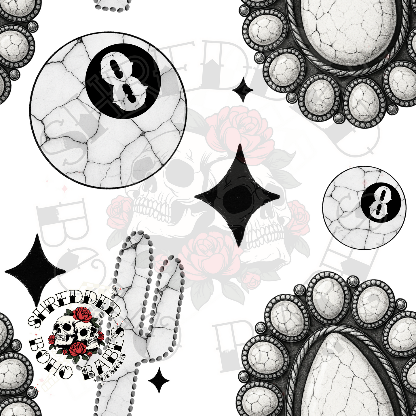 Western 8 Balls Seamless