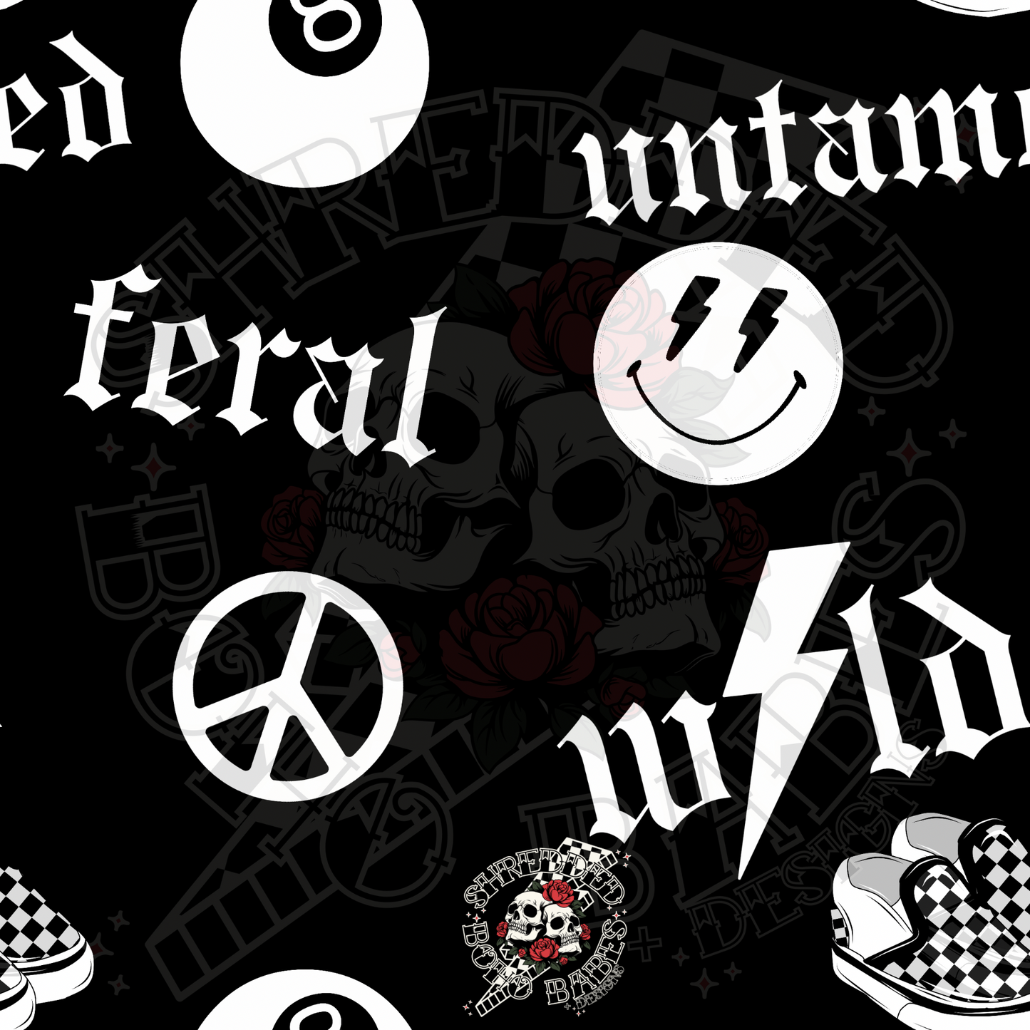 Black Wild, Feral, Untamed Seamless