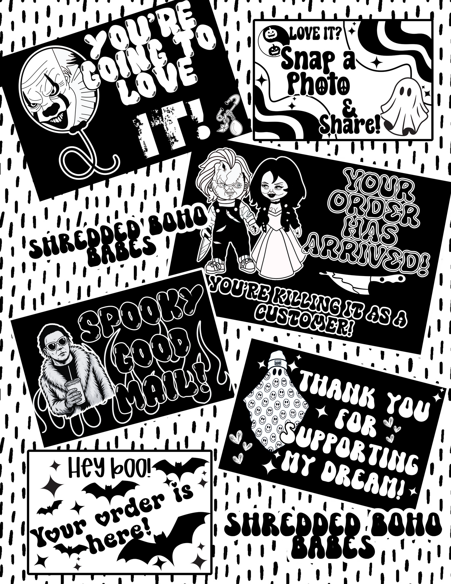 Premade Halloween Package Label Set of 6