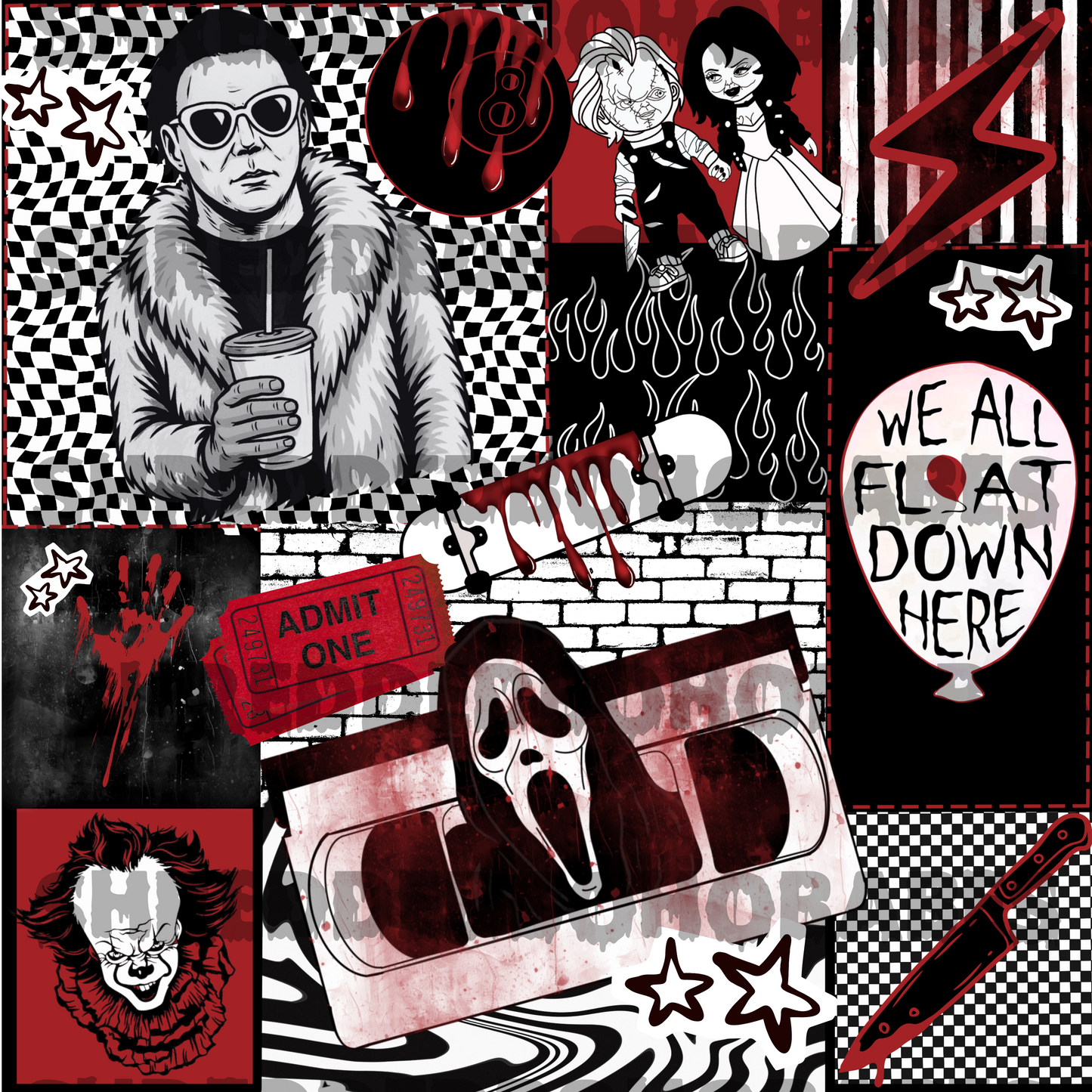 Black/Red Halloween Seamless