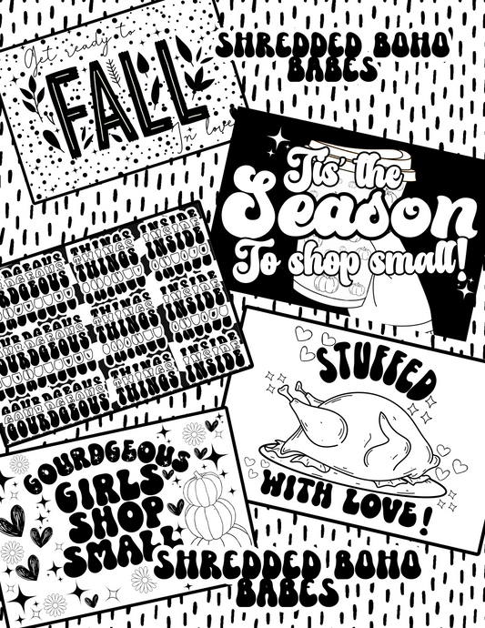 Premade Fall Package Label Set of 5